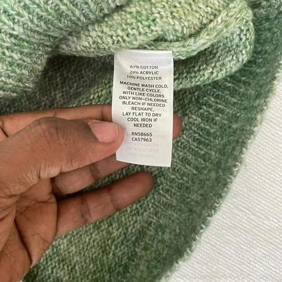 Green Ombré Knit Sweater Women’s Size S Gradient Pullover Crewneck Soft Cozy - Picture 3 of 5